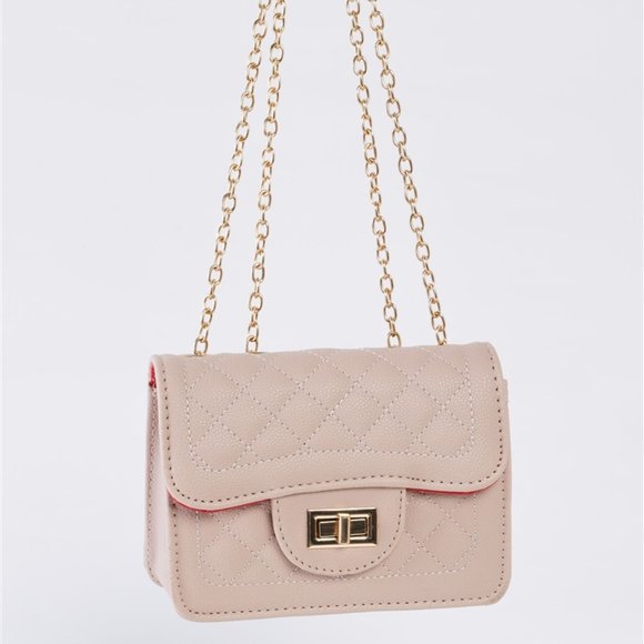 Modern Touch Twist Latch Quilted Leather Bag - Picture 1 of 5